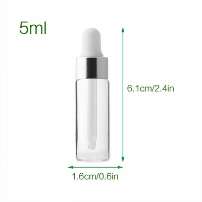 Бутылки капельницы ODM серебряного мини OEM бутылок эфирного масла 5ml стеклянные