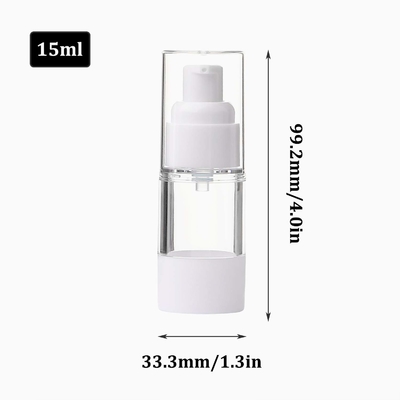 Косметика пластиковой бутылки насоса PP 15ml белой безвоздушной упаковывая